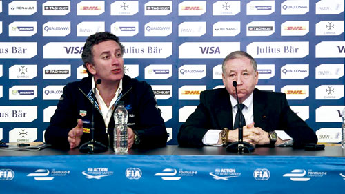 Alejandro Agag (izquiera) y Jean Todt (derecha), creadores de la Formula E. Foto tomada de: https://i.ytimg.com/vi/wt0gzF68YVs/maxresdefault.jpg